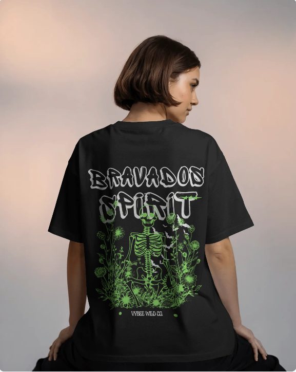 Skeleton flower Trendy Unisex Oversized Classic T-Shirt